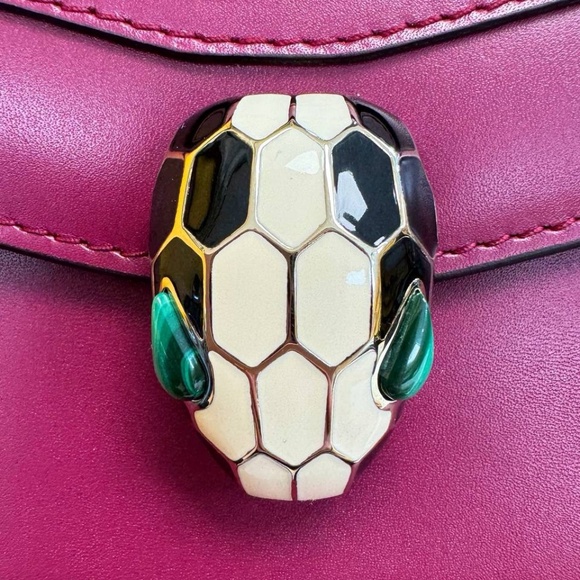 Bvlgari Serpenti Forever Square Crossbody Purple Shoulder Bag calf Leather Beet - Picture 8 of 13